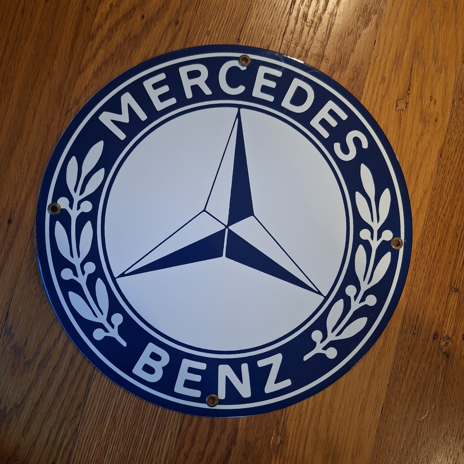 Vgt Mercedes Benz Sign – Porcelain Auto Shop Garage Gas Pump Plate Sign 11.75″