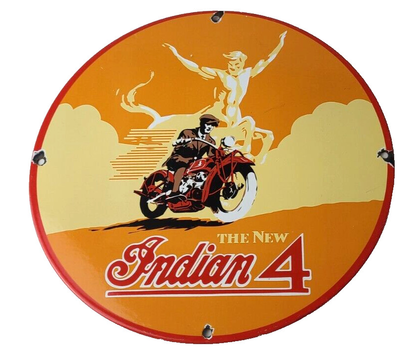 Vintage Indian Motorcycles Sign – Gas Pump Service Station Porcelain Sign