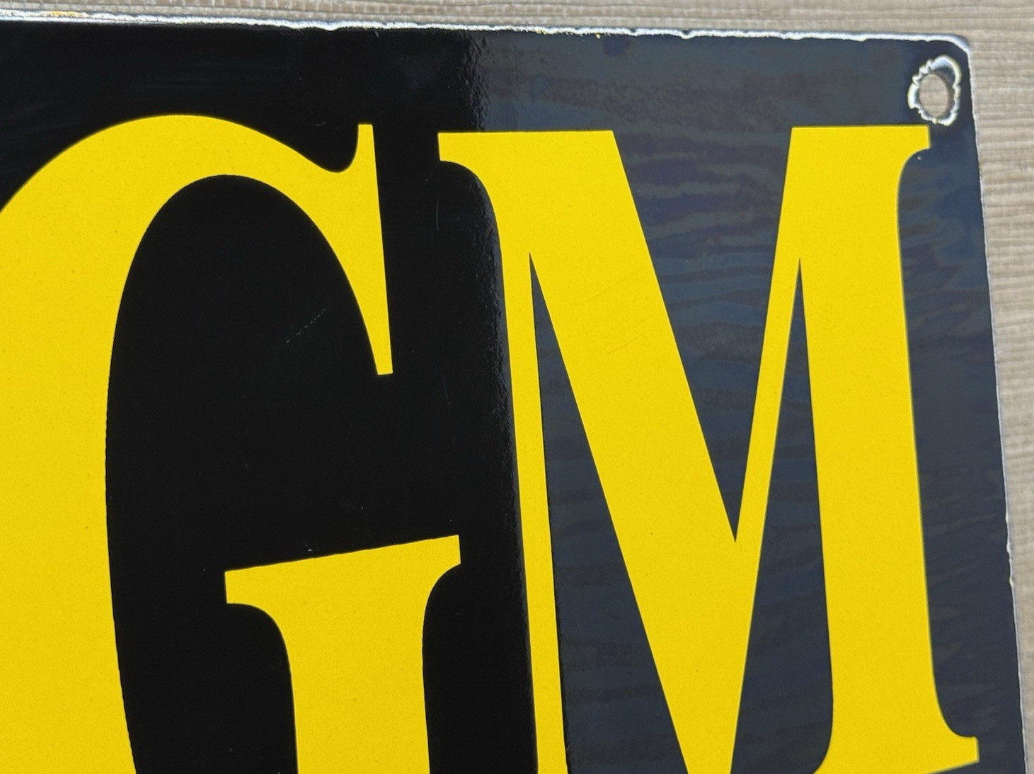 VINTAGE GENERAL MOTORS PORCELAIN DEALERSHIP SIGN GAS SALES SERVICE OIL DIESEL