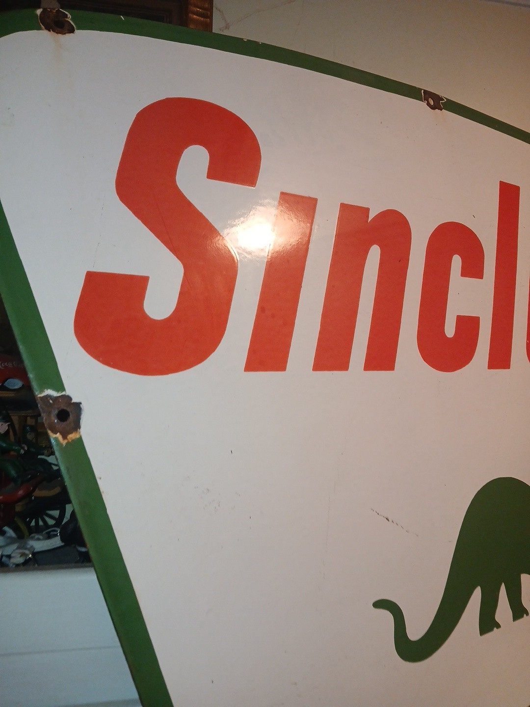 VINTAGE LARGE SINCLAIR PORCELAIN SIGN GASOLINE MOTOR OIL SERVICE PUMP PETROLIANA