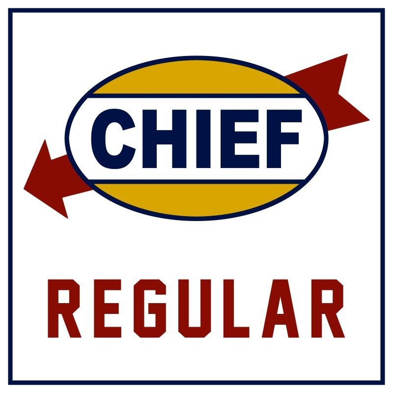 Chief Gasoline REGULAR Service Station Style NEW Metal Signs: 12×12″ Square