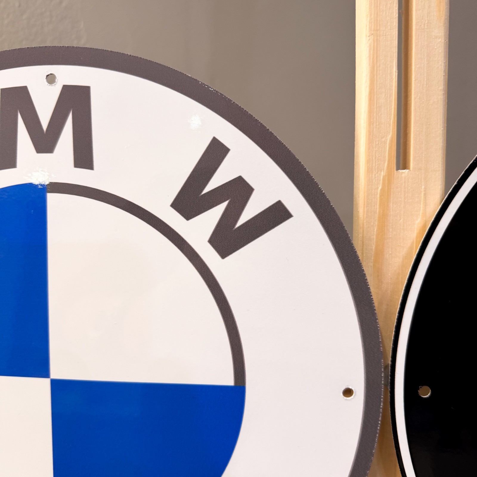 BMW White Blue & Black Purple Logo Heavy Metal Sign Set – 30 cm (11.8”)