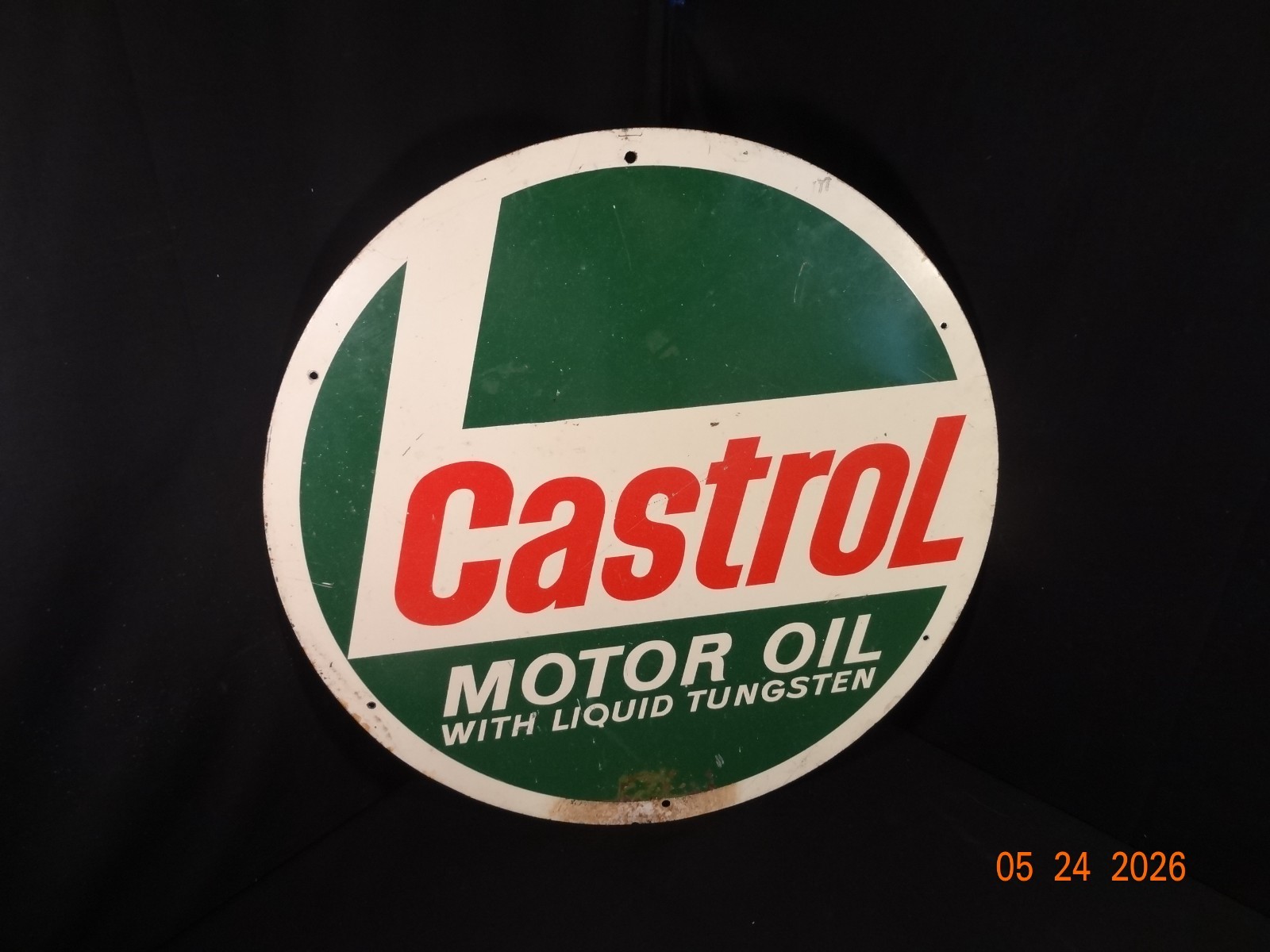 CASTROL Metal Sign Advertising Vintage Gasoline 24″ Round Oil Old Gas USA