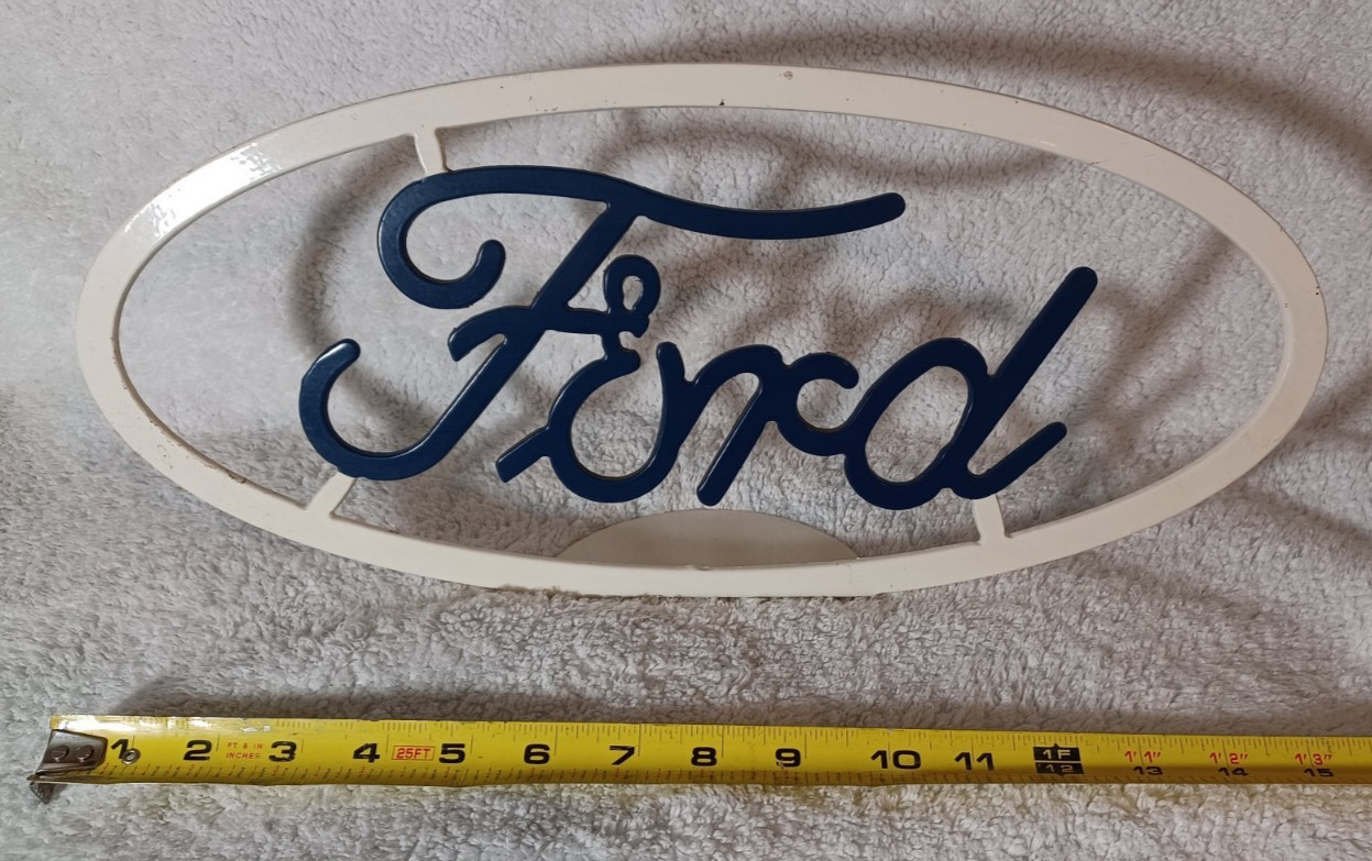 Ford Logo Steel Metal Desktop Sign Handcrafted 17″ Steel – Vintage?