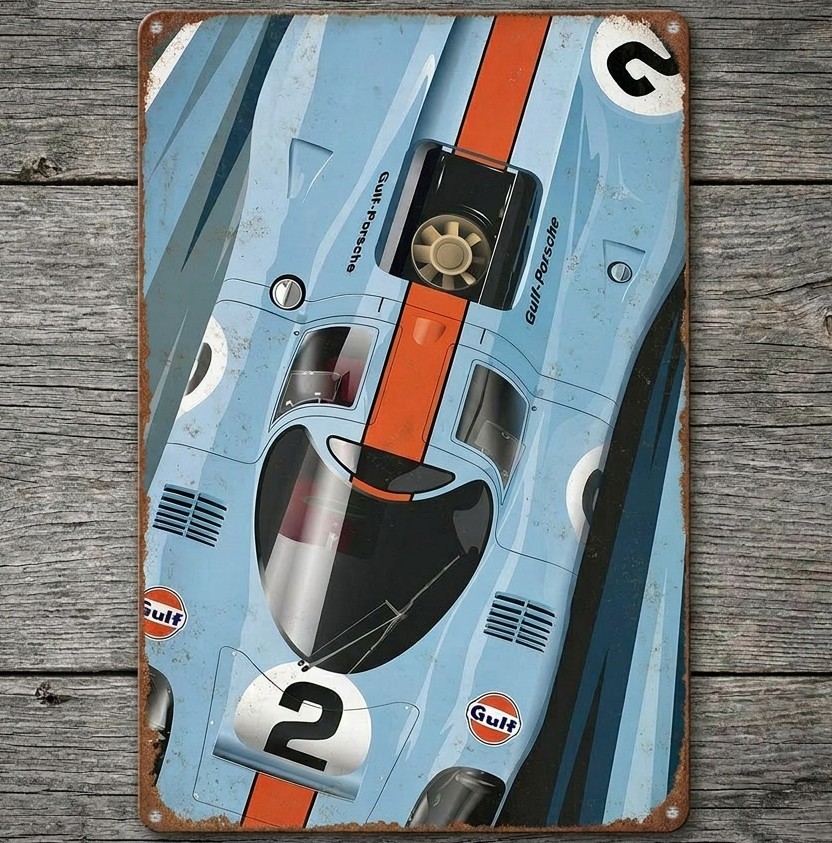 Gulf Racing 8 x 12 Vintage Novelty Metal Sign Made In USA New!