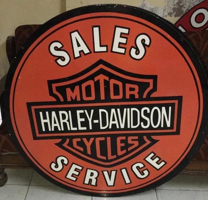 Harley Davidson sales and service Porcelain Enamal Heavy Metal variaDouble Side
