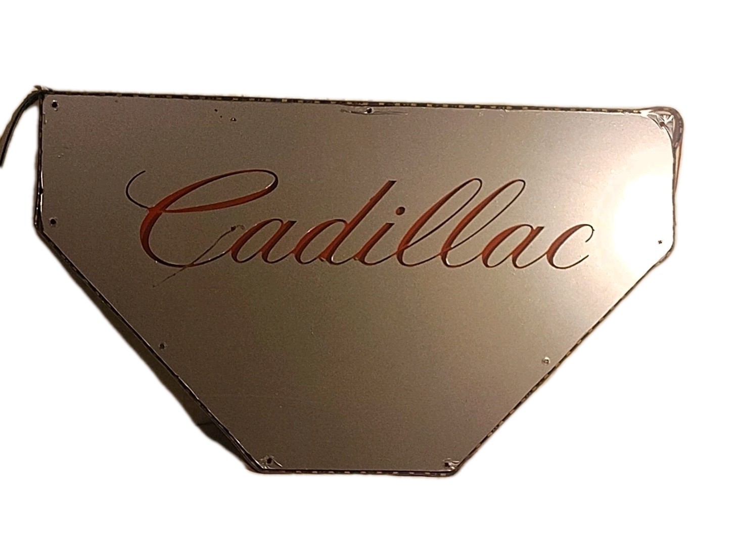 Vintage Cadillac Plexiglass Light Up Red Neon Sign Hood Man Cave 2ft 2″ x 1ft 3″