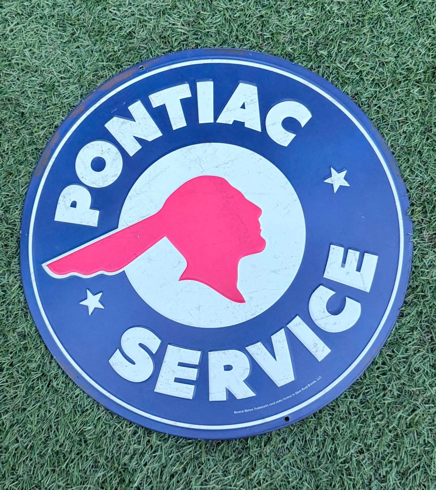 Pontiac Service Metal Sign 12 by 12 Inch Raised Letters Mancave,Garage,Bar,Shop