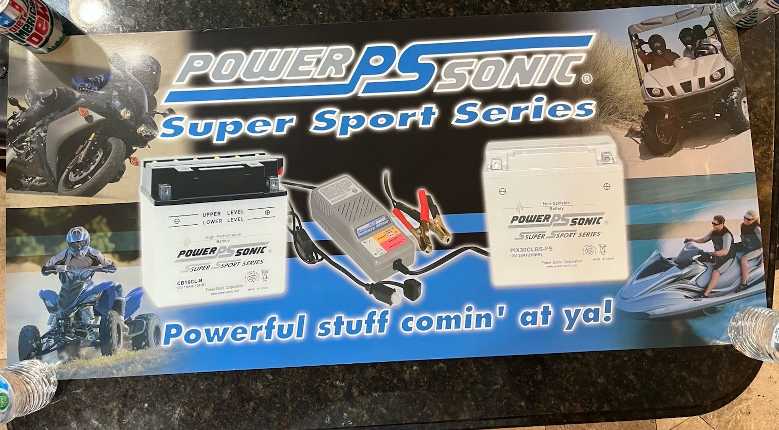 Power Sonic Super Sport Series Advertising Poster Man Cave Battery Gas & Oil
