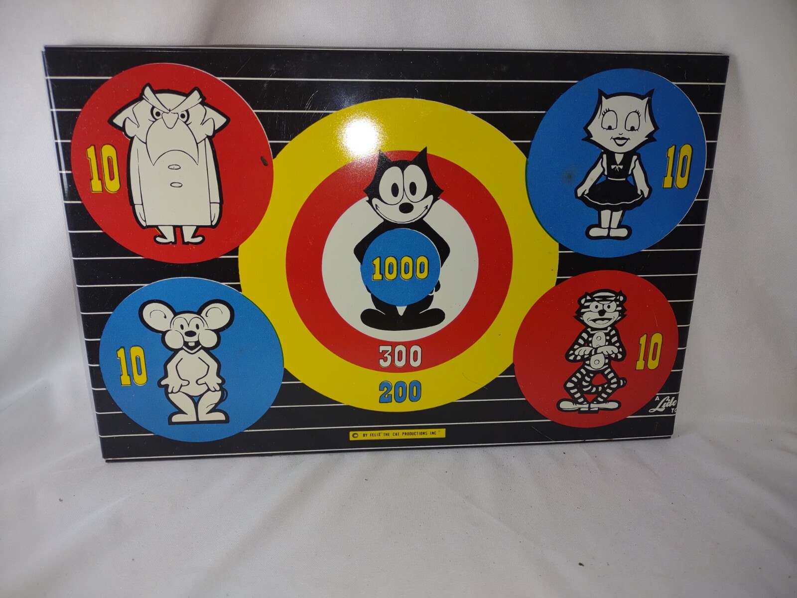 RARE 1958 FELIX THE CAT METAL TARGET EASEL BACK SIGN~BEAUTIFUL CONDITION!!