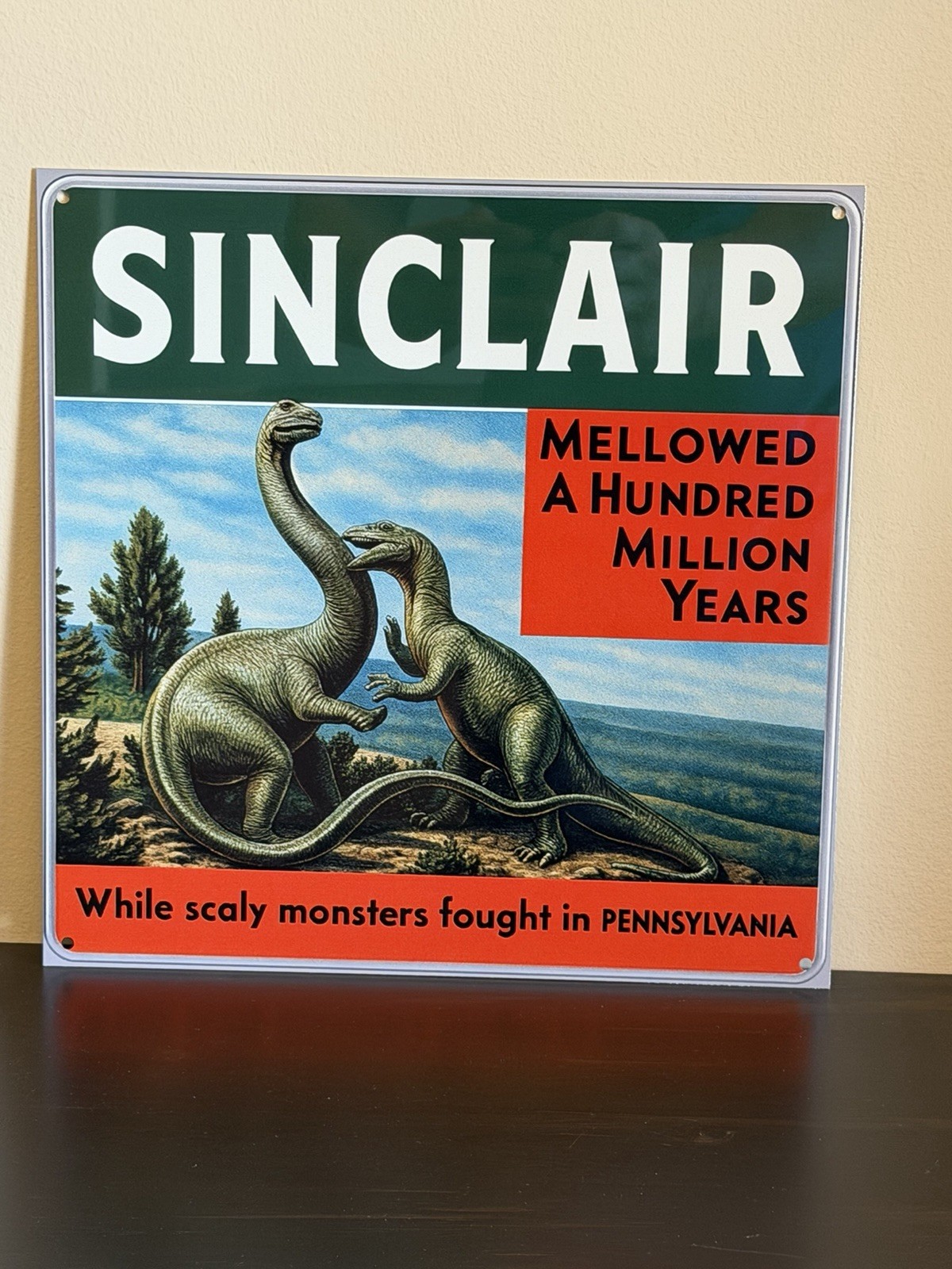 Sinclair Gasoline Dinosaurs Advertising Vintage Style Sign