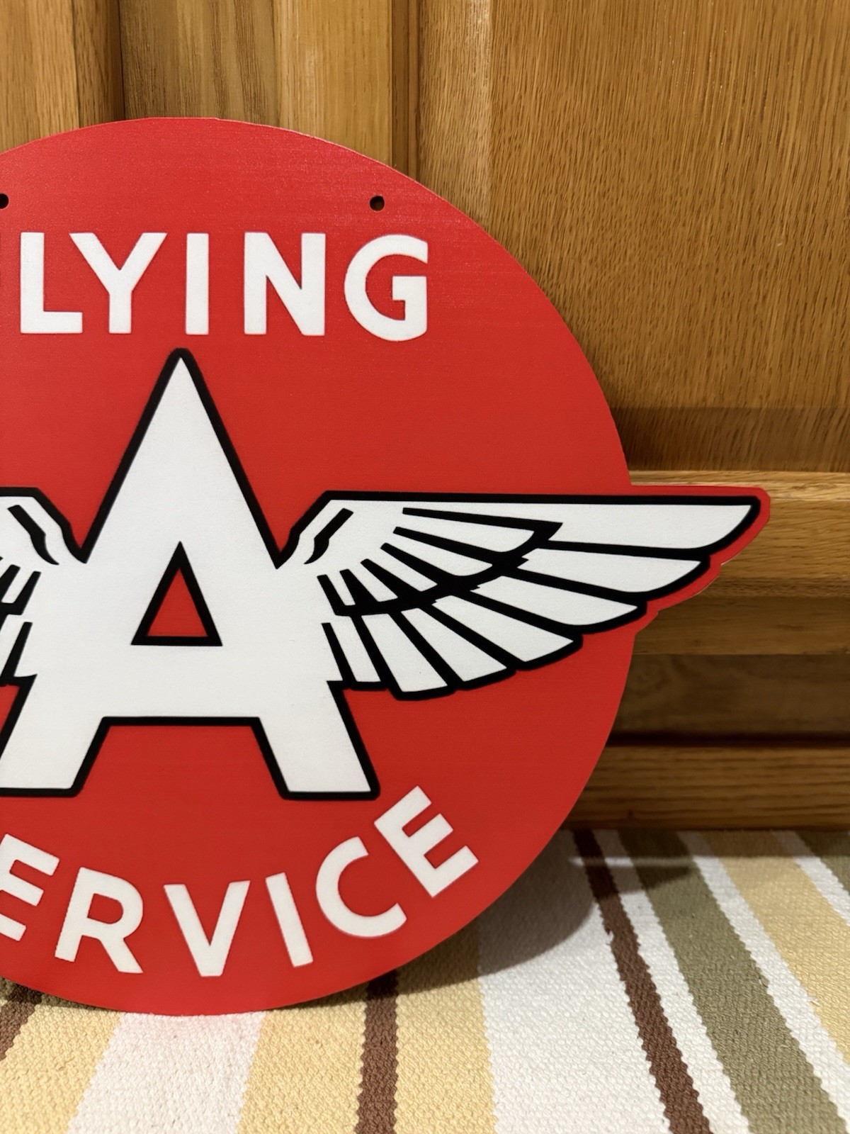 Flying A Service Sign 2 Sided Gas Oil Garage Parts Vintage Style Wall Decor