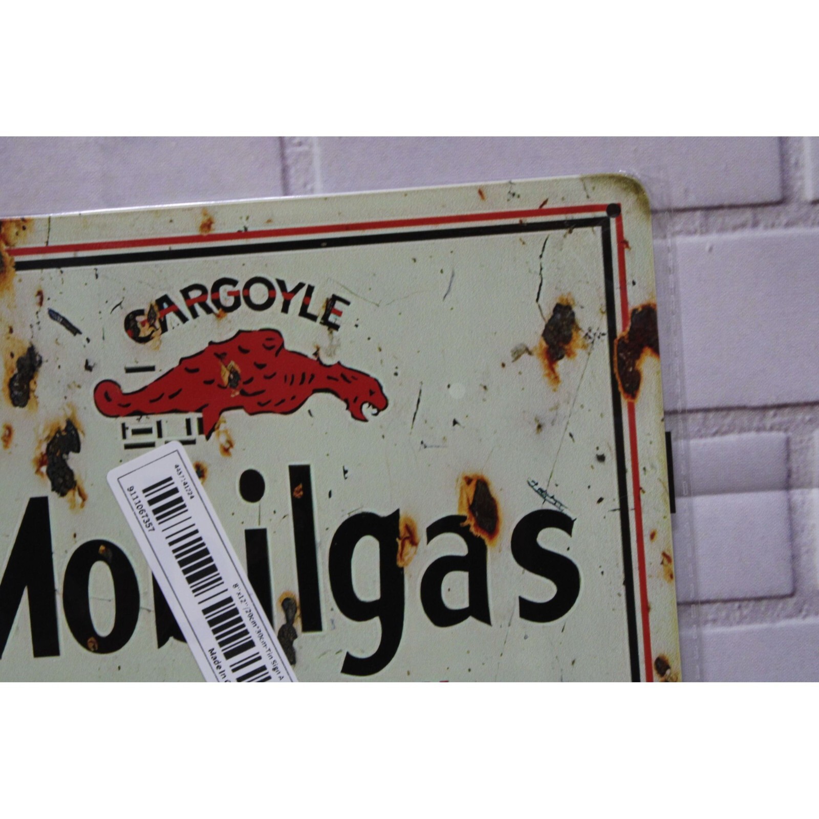 Vintage Look Gargoyle Mobilgas Socony-Vacuum Metal Sign