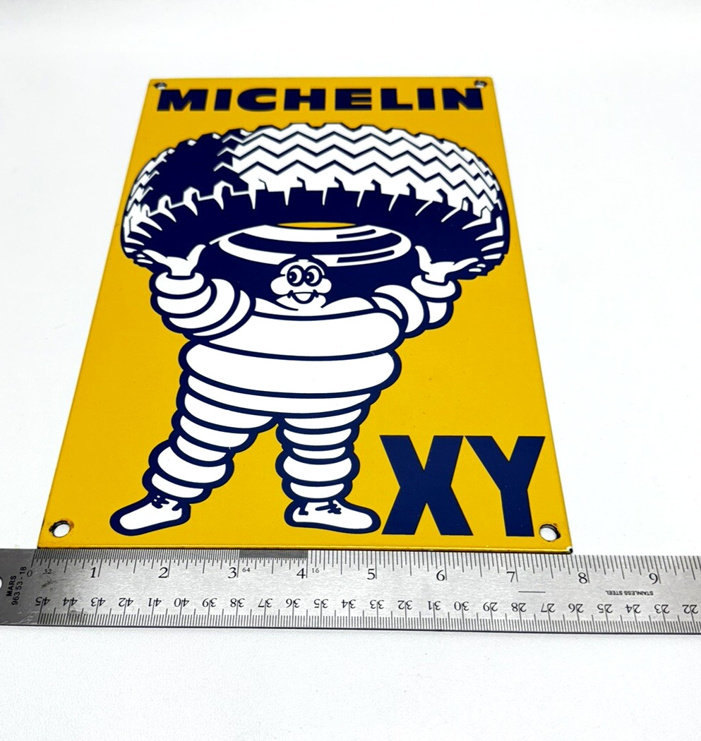 Michelin XY Heavy Duty Tires – Vintage Porcelain Sign – Service Station Garage