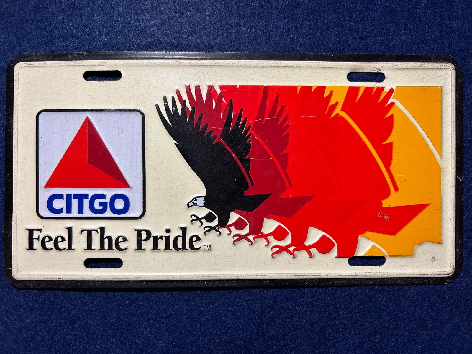 Citgo Petroleum Gas Advertising License Plate Feel the Pride with Eagle