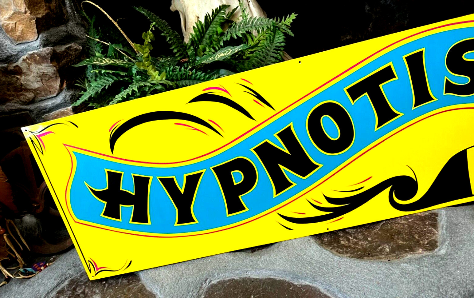 36″ Vintage Carnival HYPNOTIST HYPNOSIS MAGIC Mystic FAIR Hand Painted Sign Art
