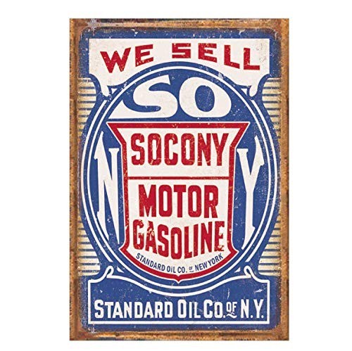 12 Retro Vintage Gas & Oil Tin Signs – 8×12 Inch Metal Wall Art for Home, Garage
