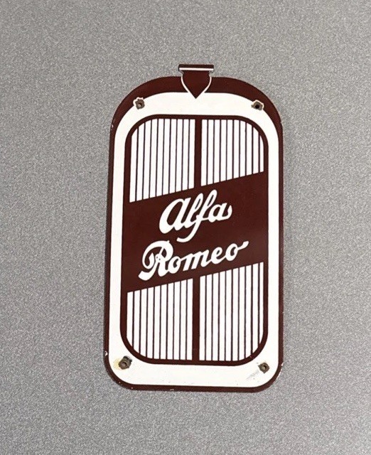 VINTAGE 12” ALPHA ROMEO DEALERSHIP PORCELAIN SIGN CAR GAS TRUCK OIL MOTORCYCLE