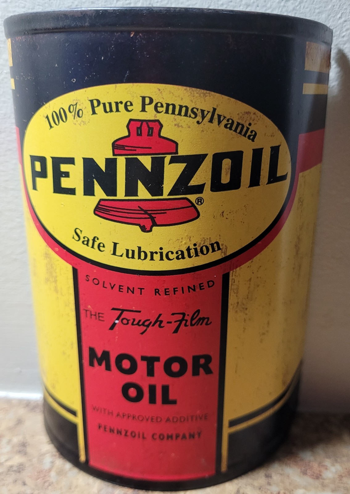 Vintage Style Pennzoil Motor Oil Wall Can Metal Decor Reproduction
