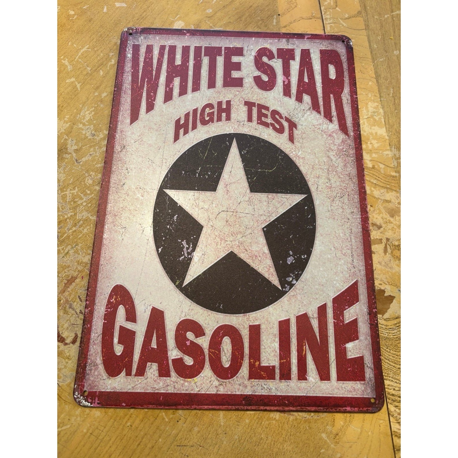 White Star High Test Gasoline retro Metal sign Garage Man Cave Collectable