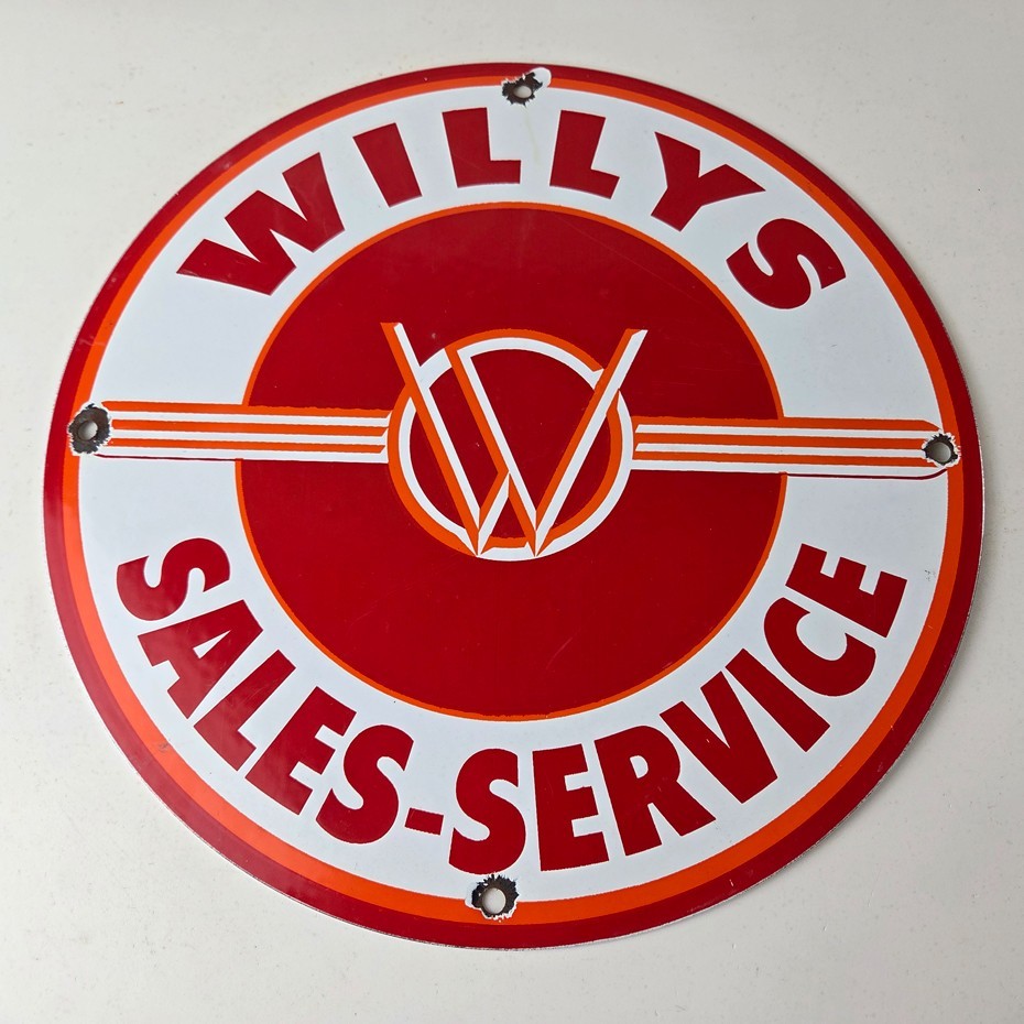 Vintage Willys Jeep Vehicles Sign – Army Gas Pump Porcelain Sign