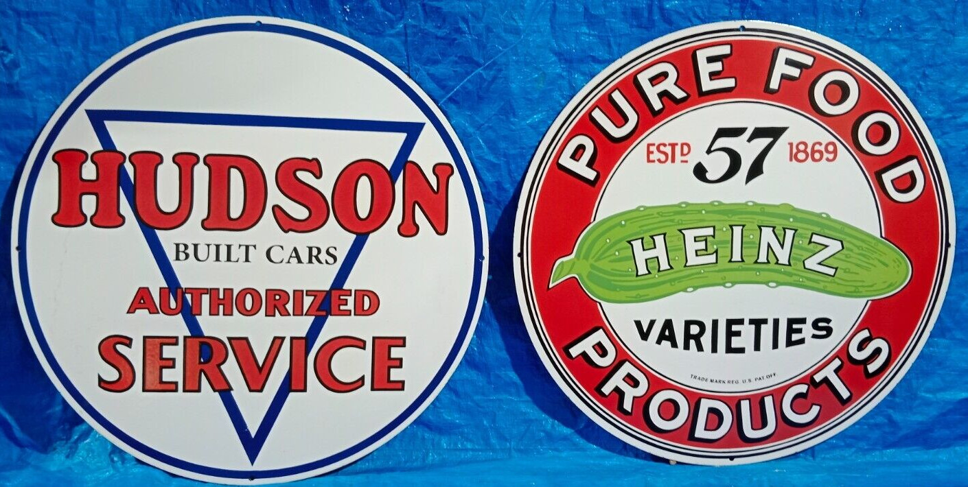 2 Porcelain Enamel Sign, More Details In Description