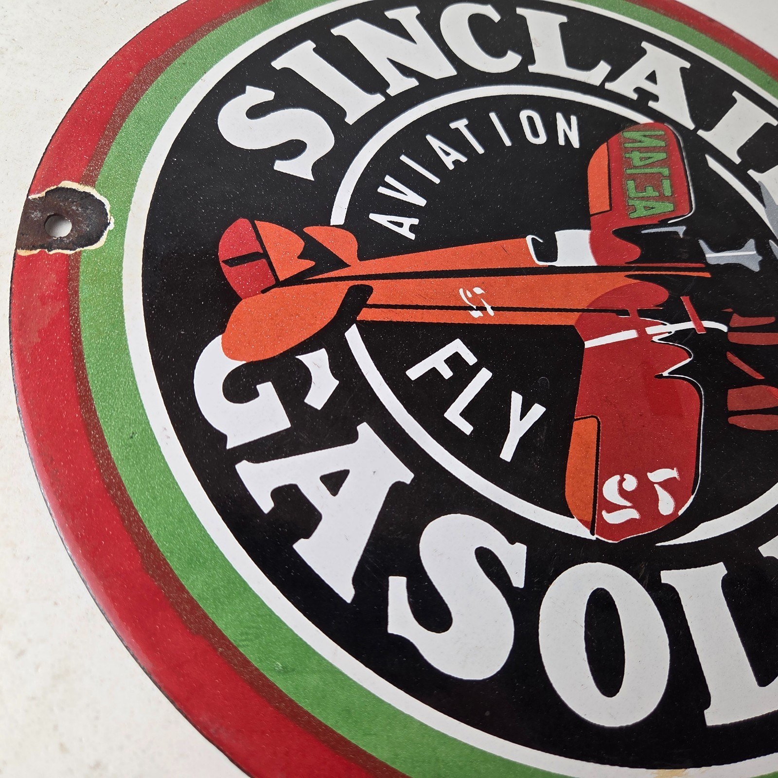 Vintage Sinclair Gasoline Sign – Airplane Porcelain Gas Pump Sign