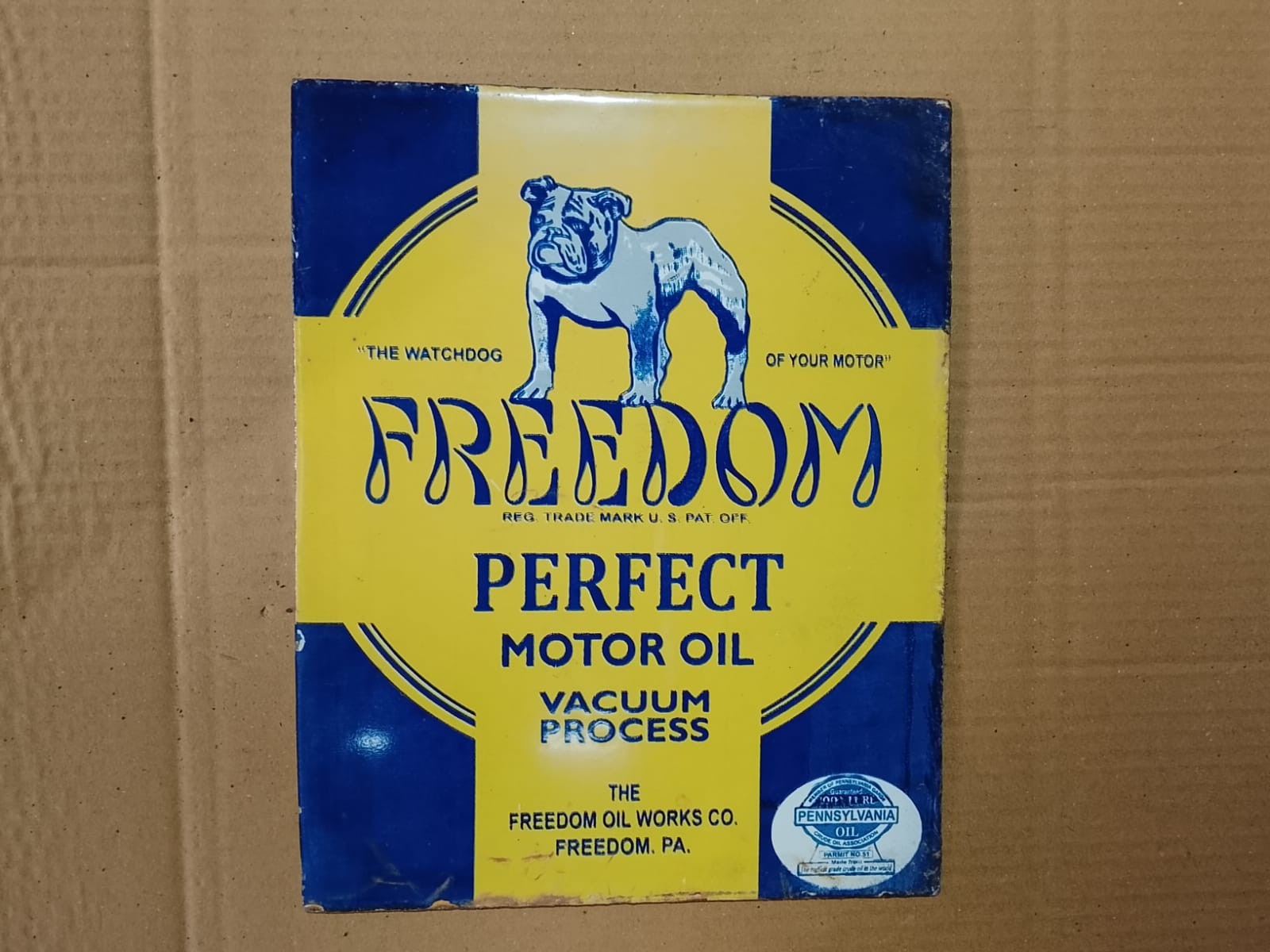 PORCELAIN FREEDOM ENAMEL SIGN 8X6 INCHES