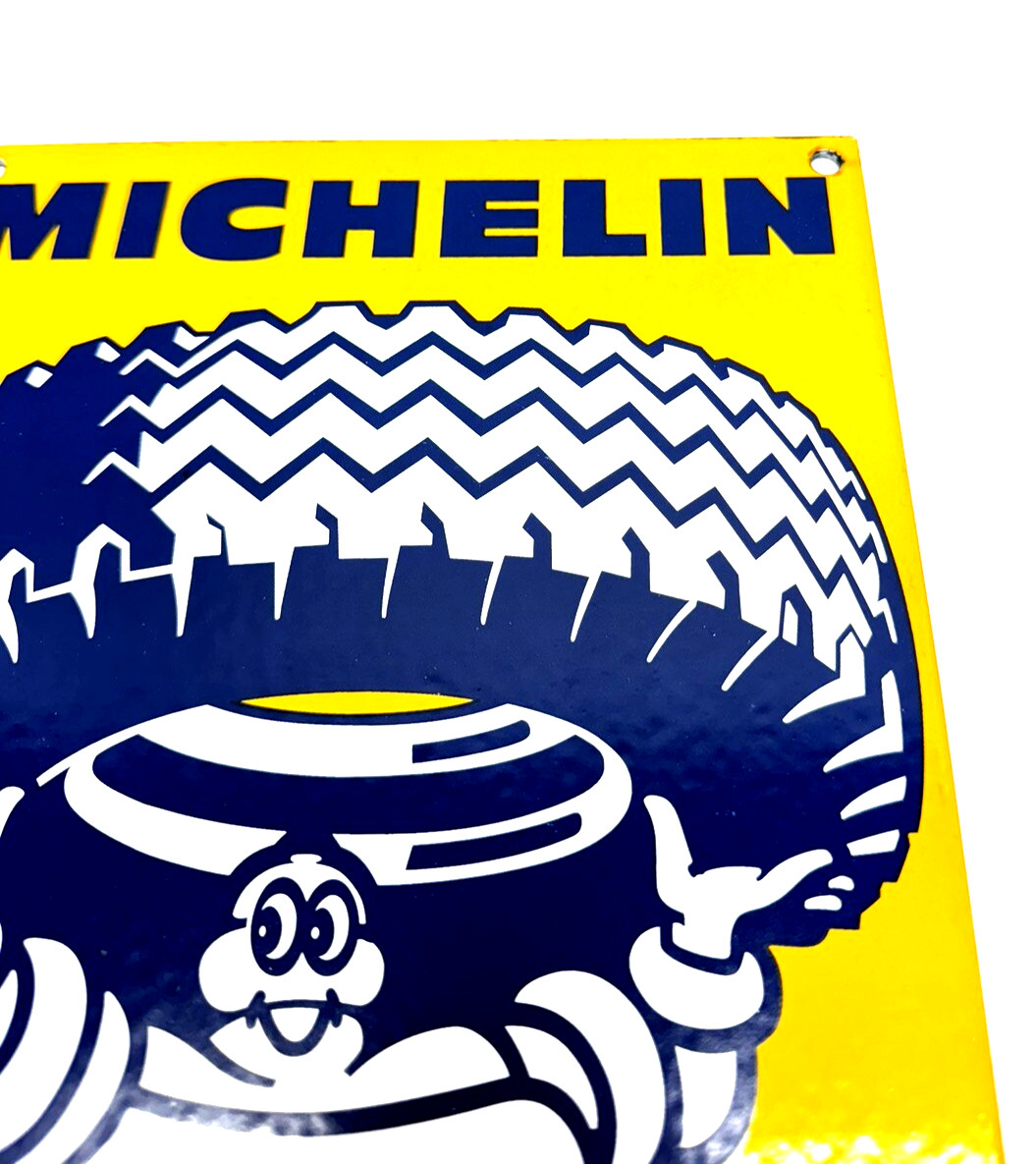 Michelin XY Heavy Duty Tires – Vintage Porcelain Sign – Service Station Garage