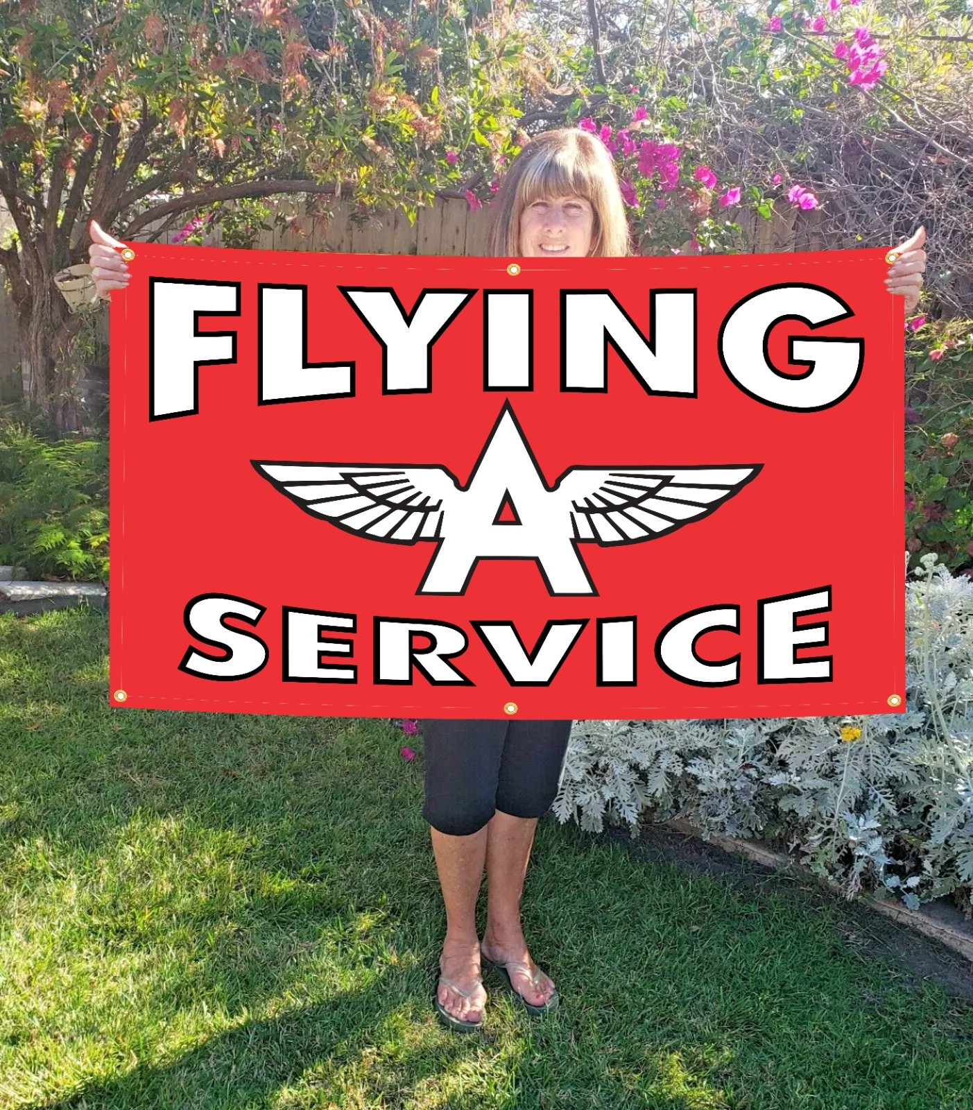 FLYING A SERVICE Banner for Gas Enthusiast/ Fossil Fuel Fans/Man Cave garage art