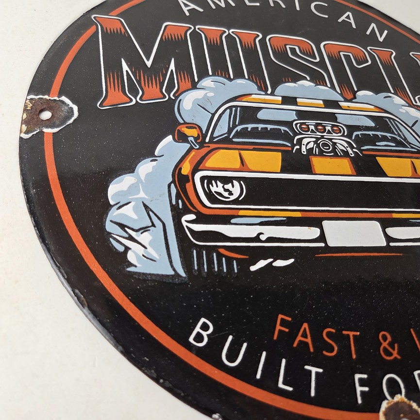 Vintage American Muscle Sign – Old Automobile Car Service Station Gas Sign