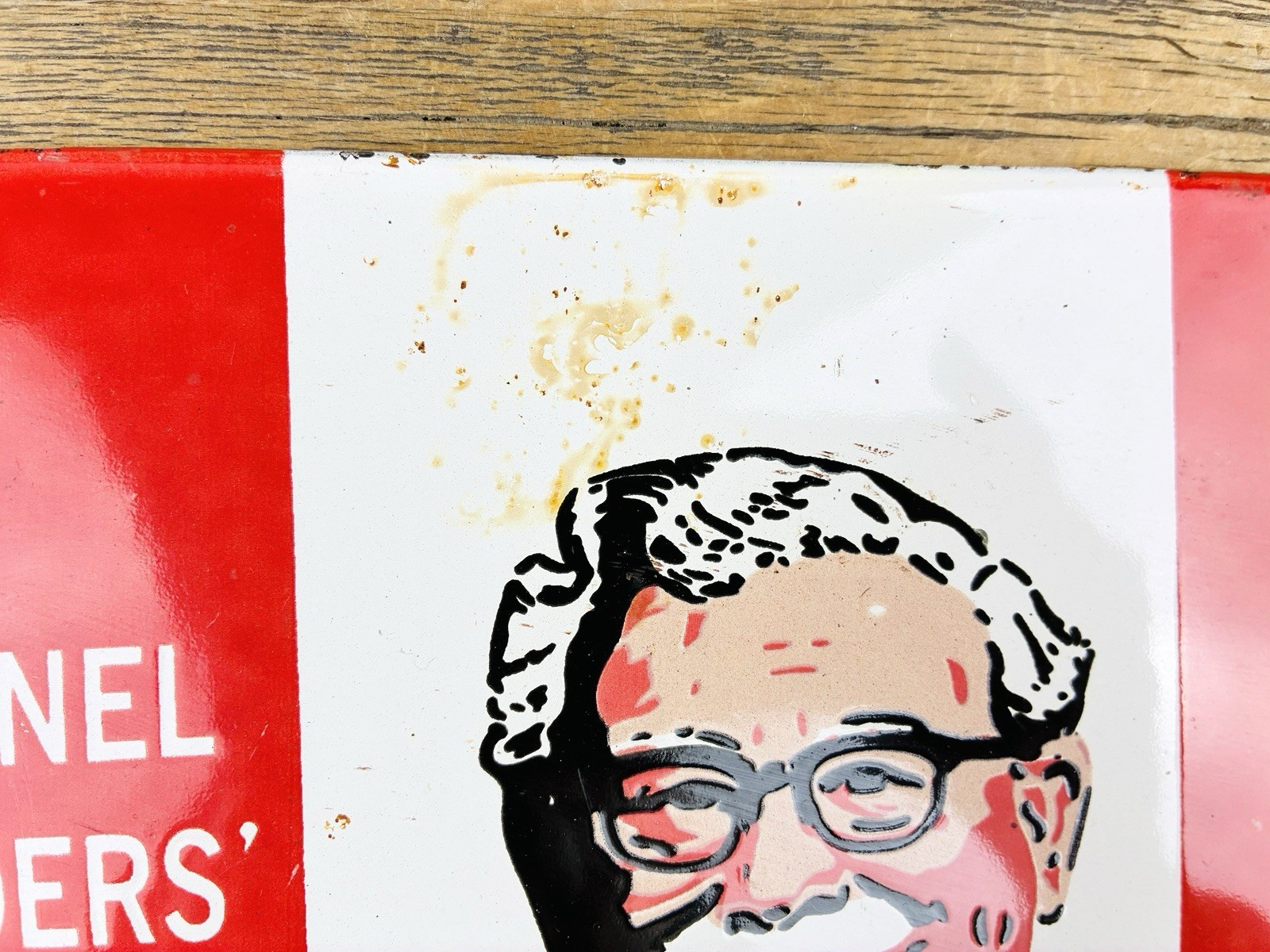 VINTAGE 12×8″ KENTUCKY FRIED CHICKEN FAST FOOD SODA POP GAS PORCELAIN OIL SIGN
