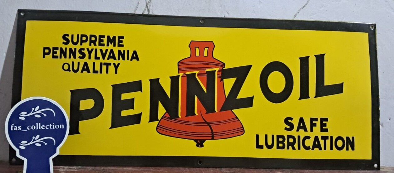Pennzoil Porcelain Enamel Sign 36 x 15 Inches 1 Sided