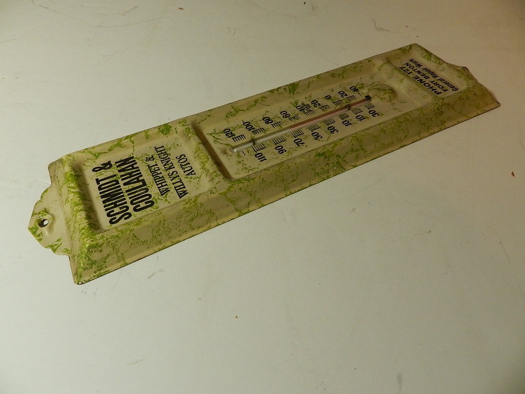 VINTAGE ADVERTISING THERMOMETER- WHIPPET & WILLY KNIGHT- FORT BENTON