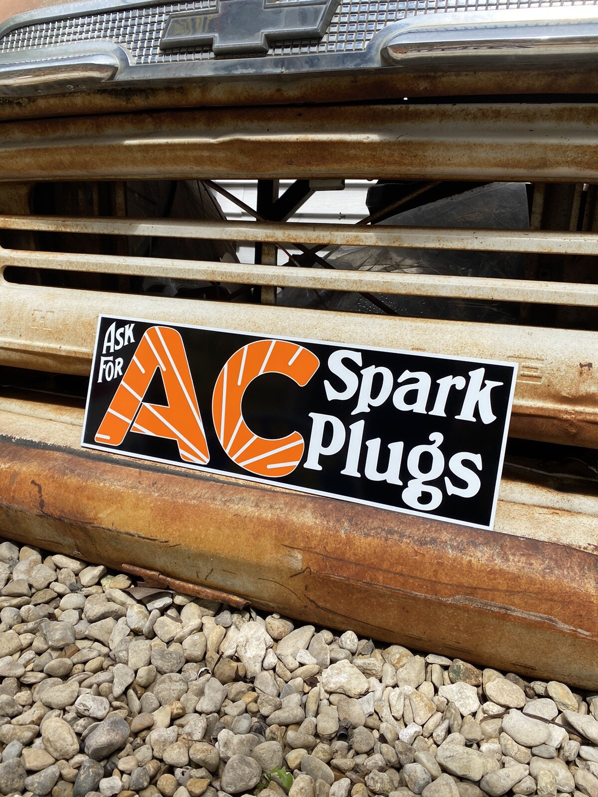 Antique Vintage Old Style AC Spark Plug Sign