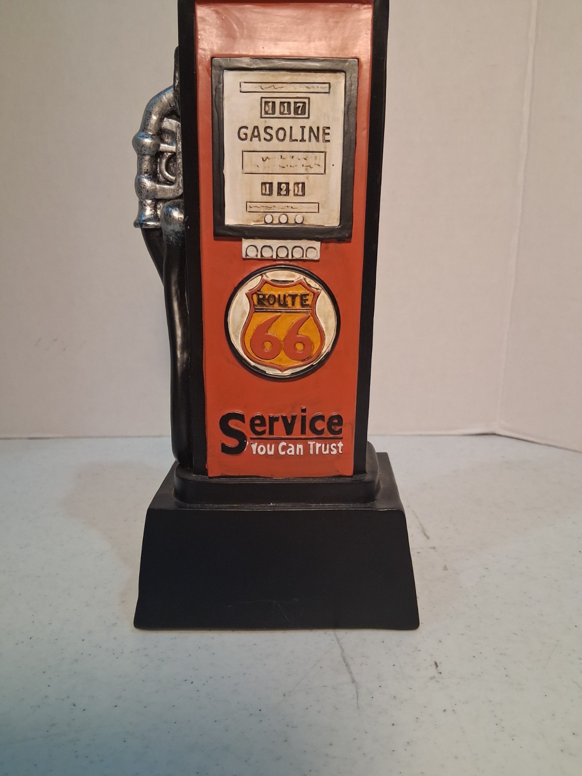 Route 66 Gas Pump Statue; Resin; Retro/Garage/Man Cave “Decor 11” Brand; NOOB