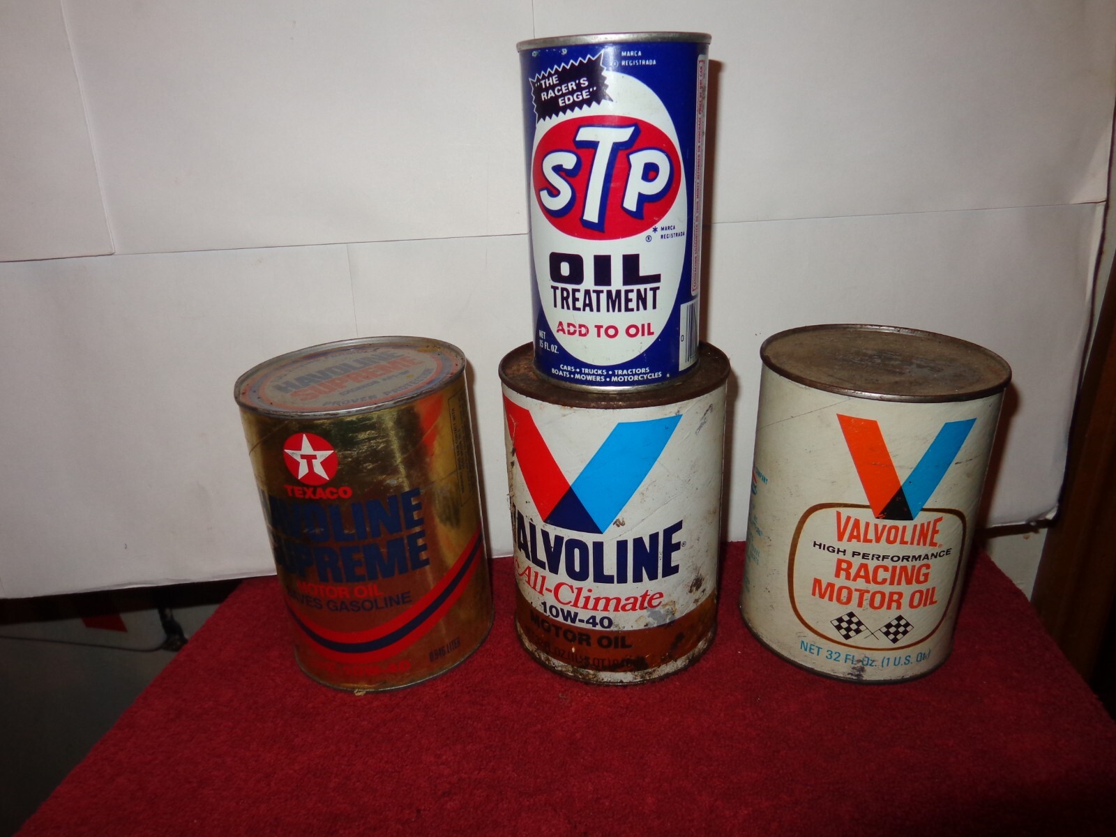 4 PIECE VINTAGE OIL COLLECTION -VALVOLINE -STP – TEXACO HAVOLINE SUPREME – C99A