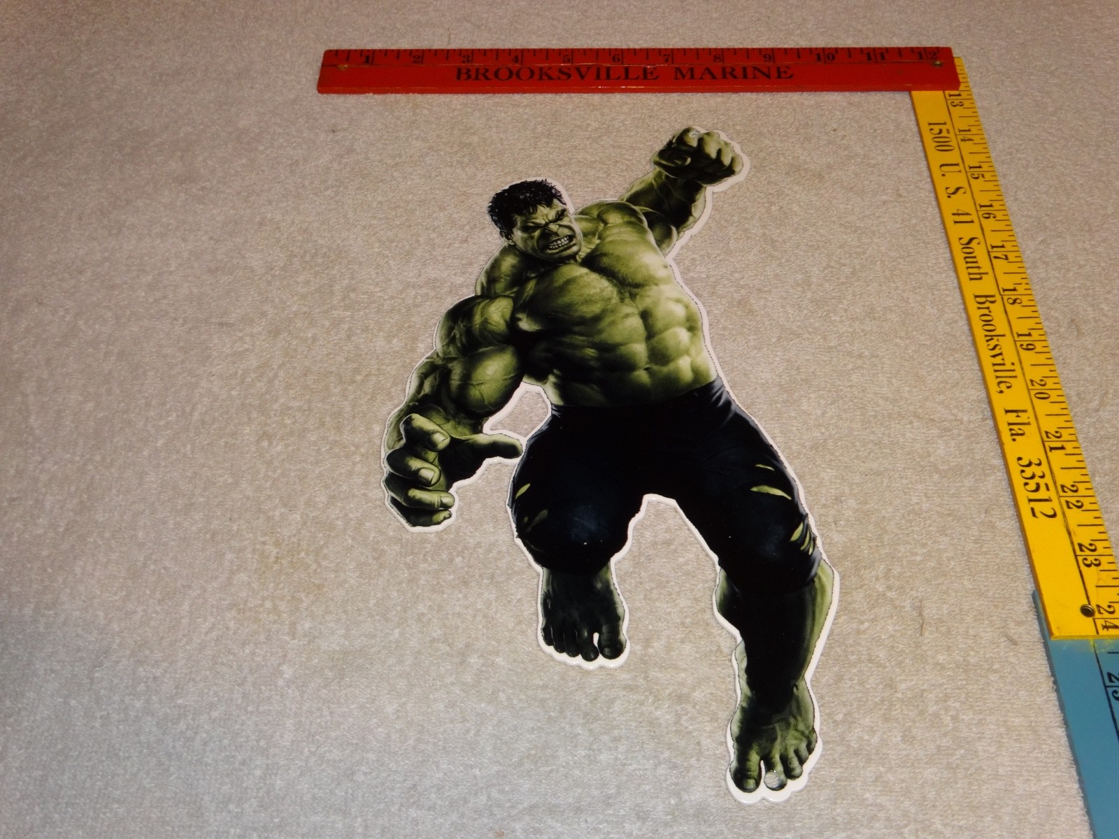 VINTAGE THE INCREDIBLE HULK BRUCE BANNER 13″ ENAMEL METAL MARVEL COMIC HERO SIGN