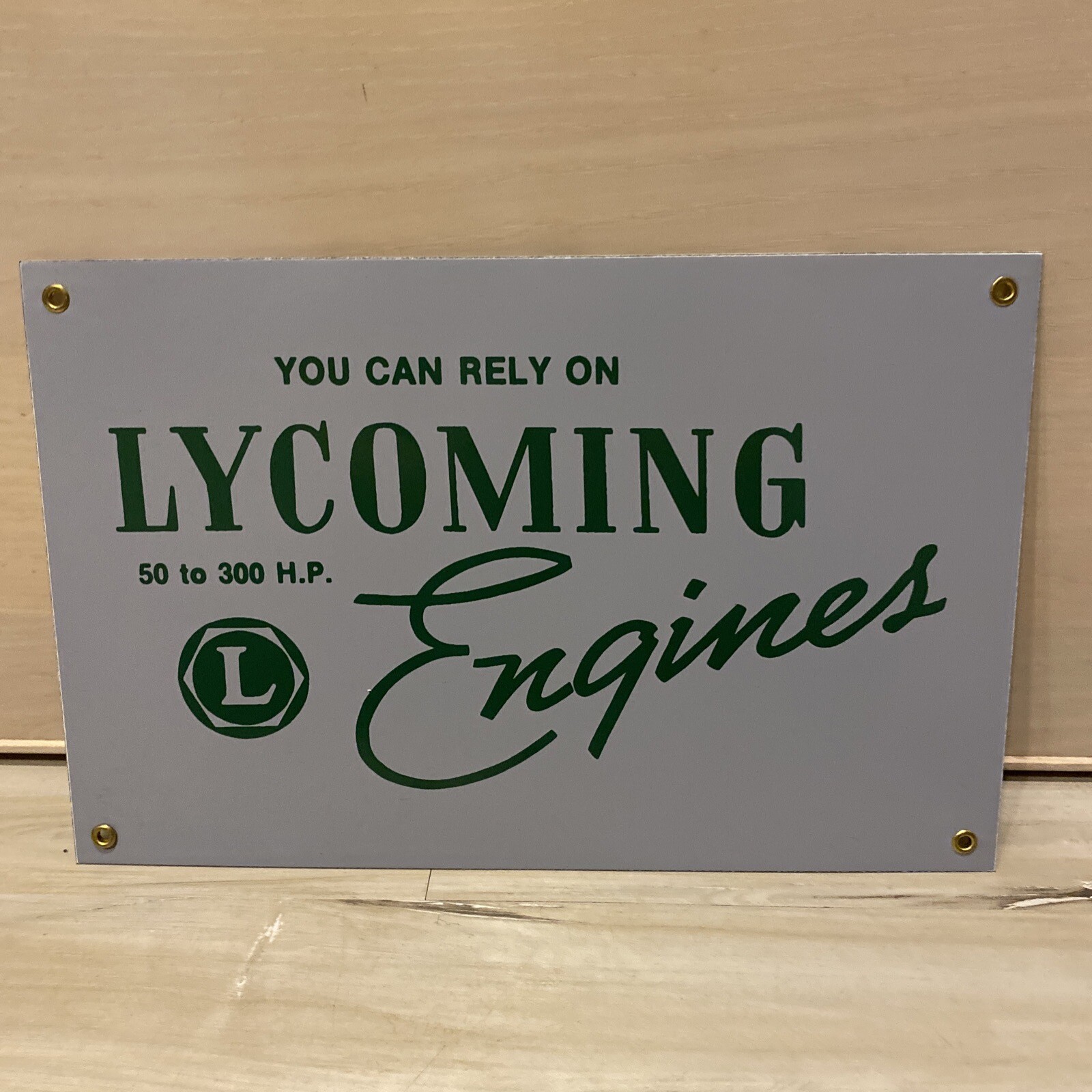 VINTAGE LYCOMING ENGINES PORCELAIN SIGN DEALERSHIP GAS STATION MOBIL MOTOR OIL