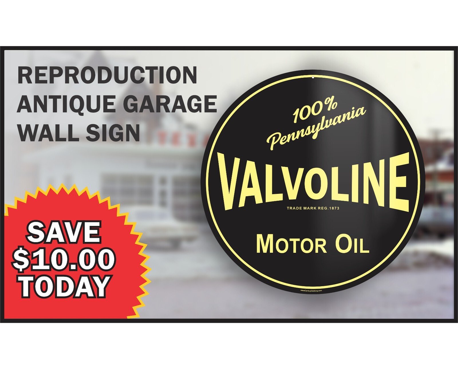 Valvoline Oil Garage Rust-Proof Metal Wall Sign