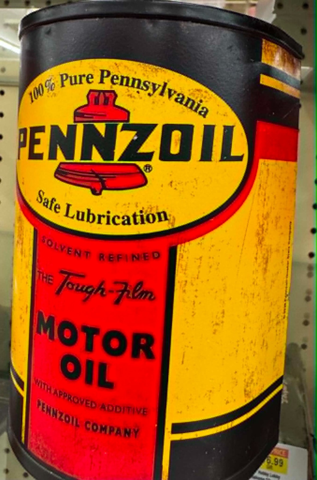 Pennzoil Safe Lubrication Motor Oil Metal Sign 8 by 6 Inches