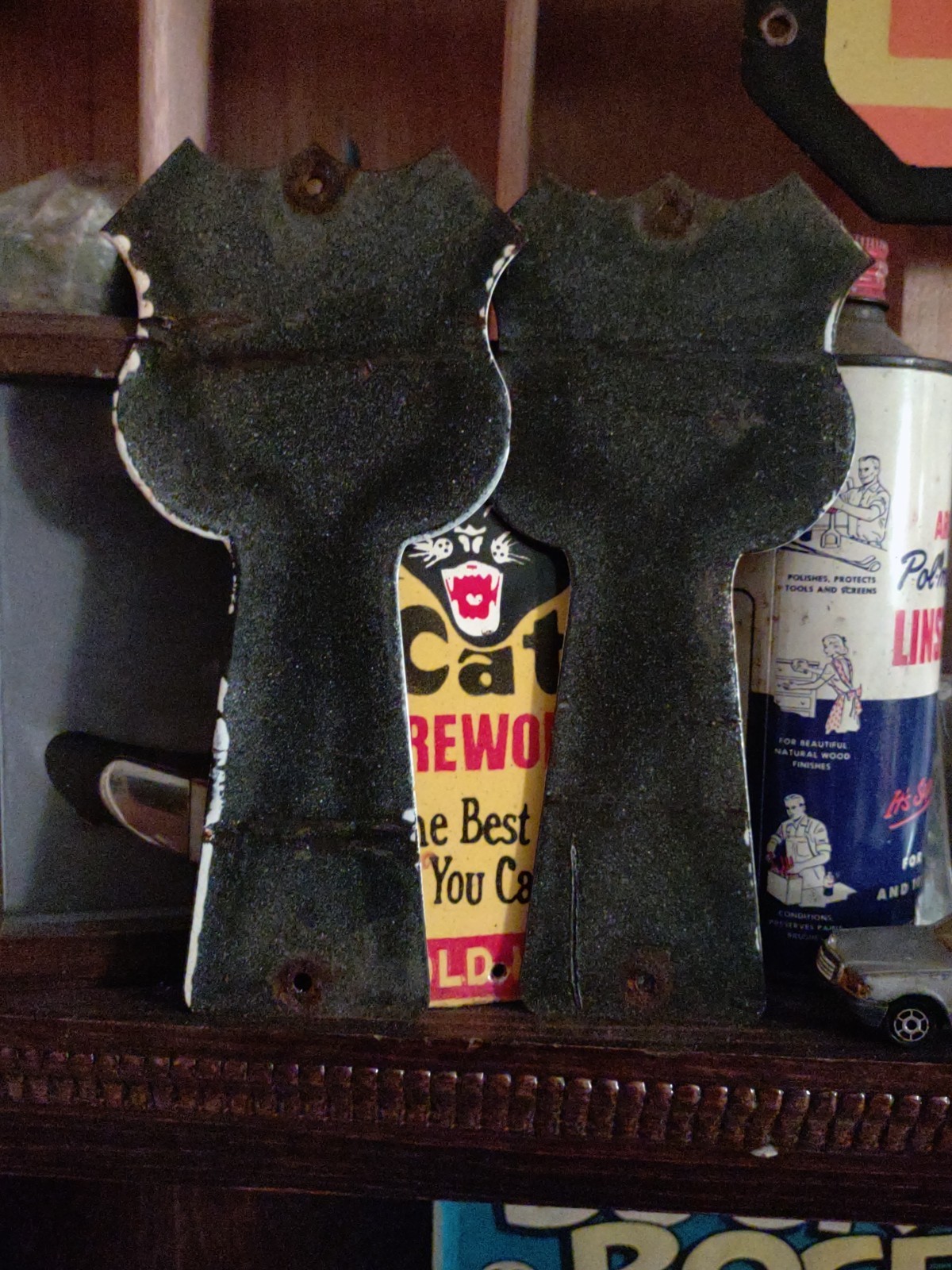 VTG Phillips 66 Porcelain Gas Station Sign Pair Restroom Bathroom Key Holder