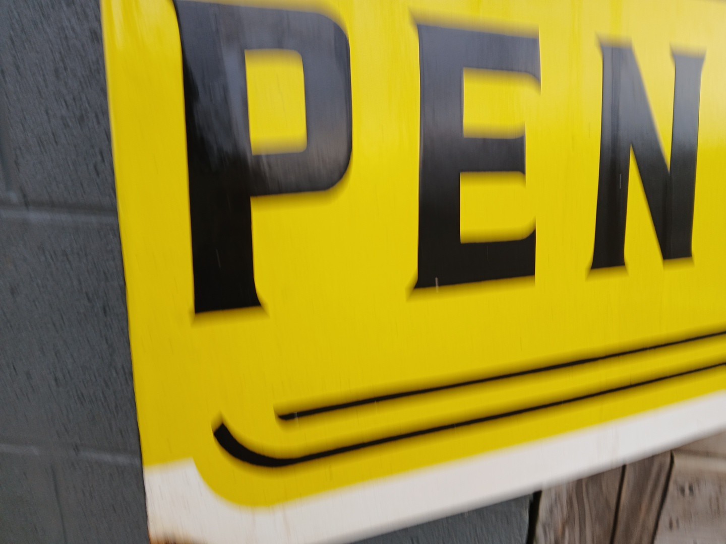 VINTAGE PENNZOIL GASOLINE OIL STATION DEALERSHIP 3FT PORCELAIN ADVERTISING SIGN