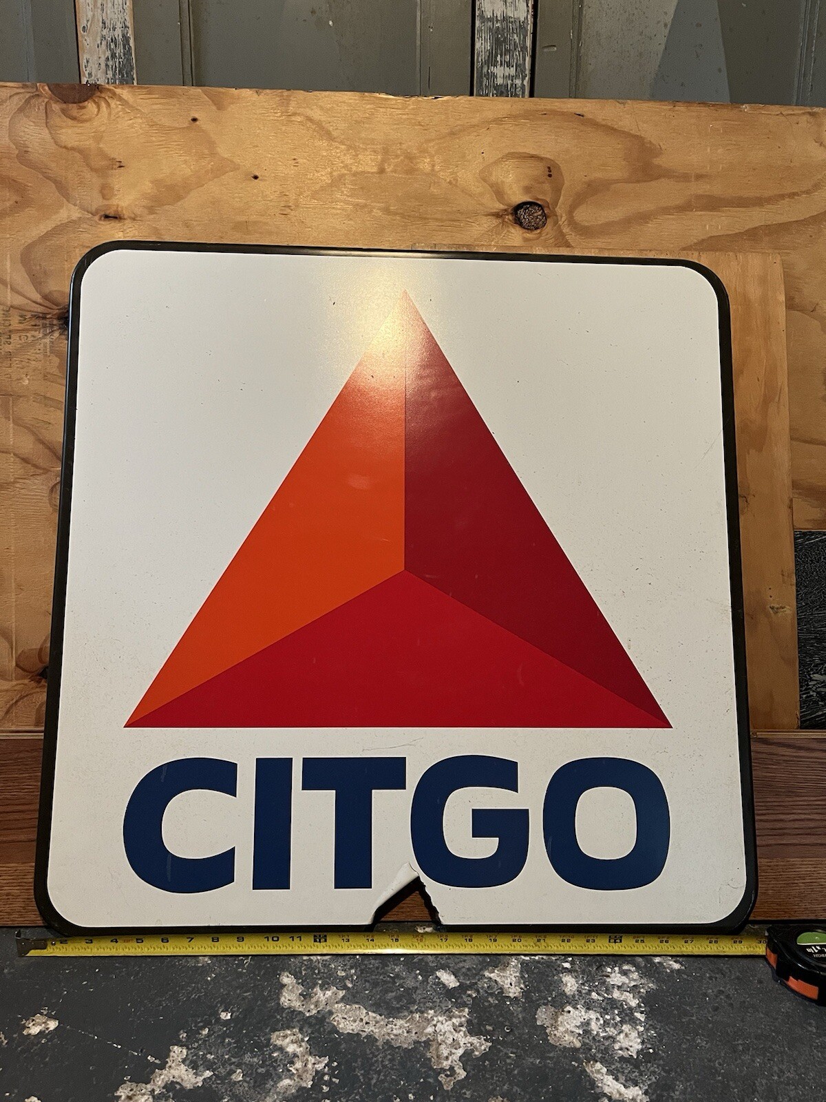 Vintage Real CITGO Company Sign – Rare Collectors Item