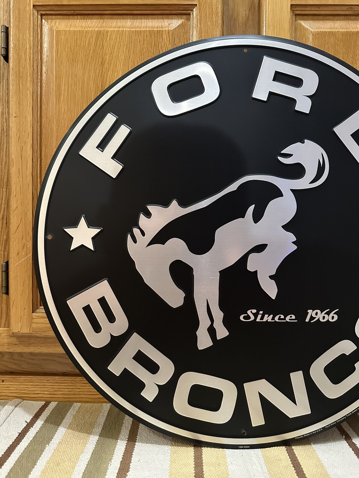 Ford Bronco Sign Metal Parts Tools Gas Oil Bar Pub Vintage Style Wall Decor