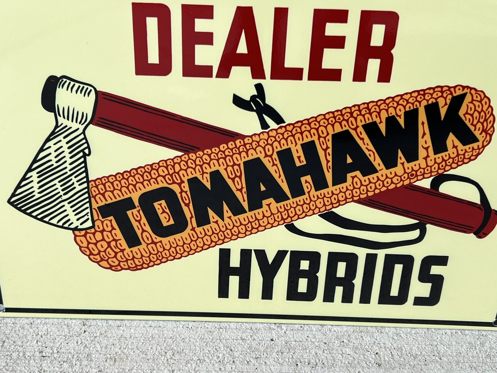12” Indian Tomahawk Hybrids Seed Corn Farming Co-op Vintage Style Steel Sign