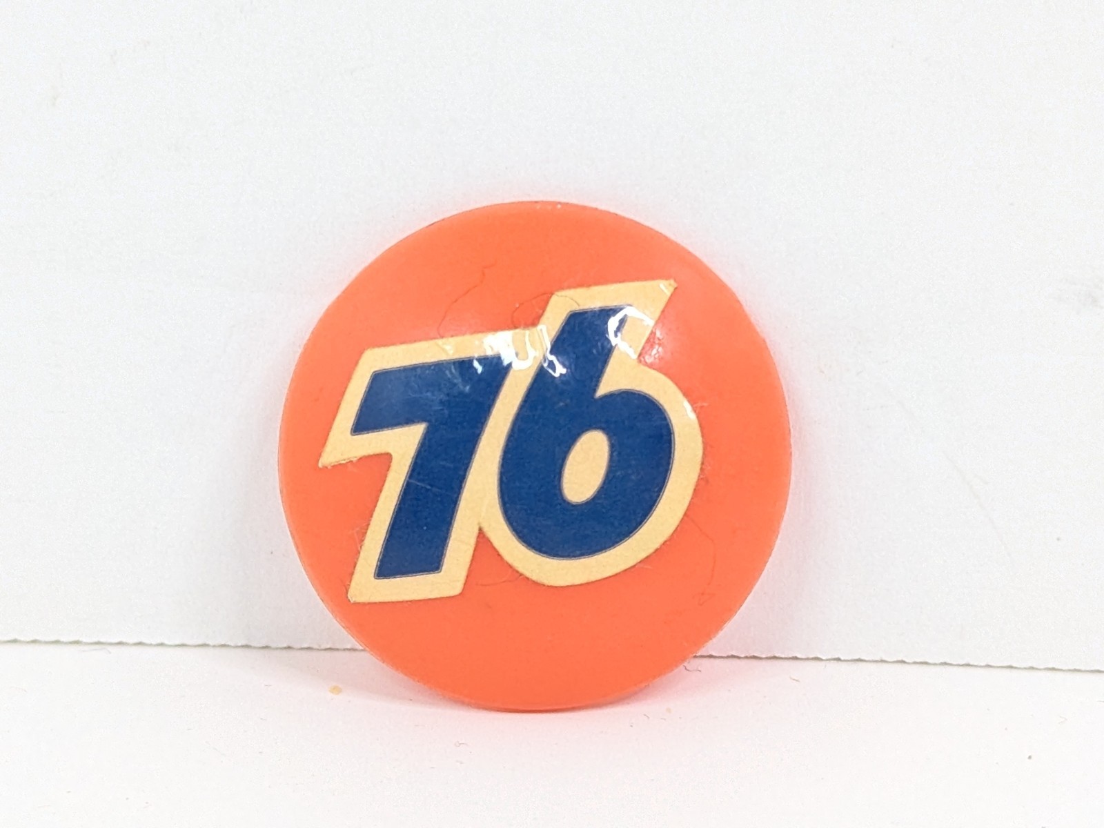Union 76 Button Sign Plastic 1-1/8″ Gas Station, Oil, Garage, Playset Piece Vtg