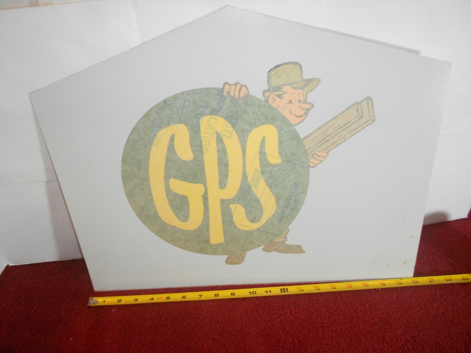 VINTAGE UNUSED IN WRAP 20×16 in GEORGIA PACIFIC LUMBER CO. ADV. SIGN METAL -X 19