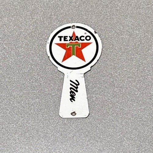 VINTAGE TEXACO MENS RESTROOM KEY PORCELAIN SIGN CAR GAS OIL TRUCK MOTORCYCLE
