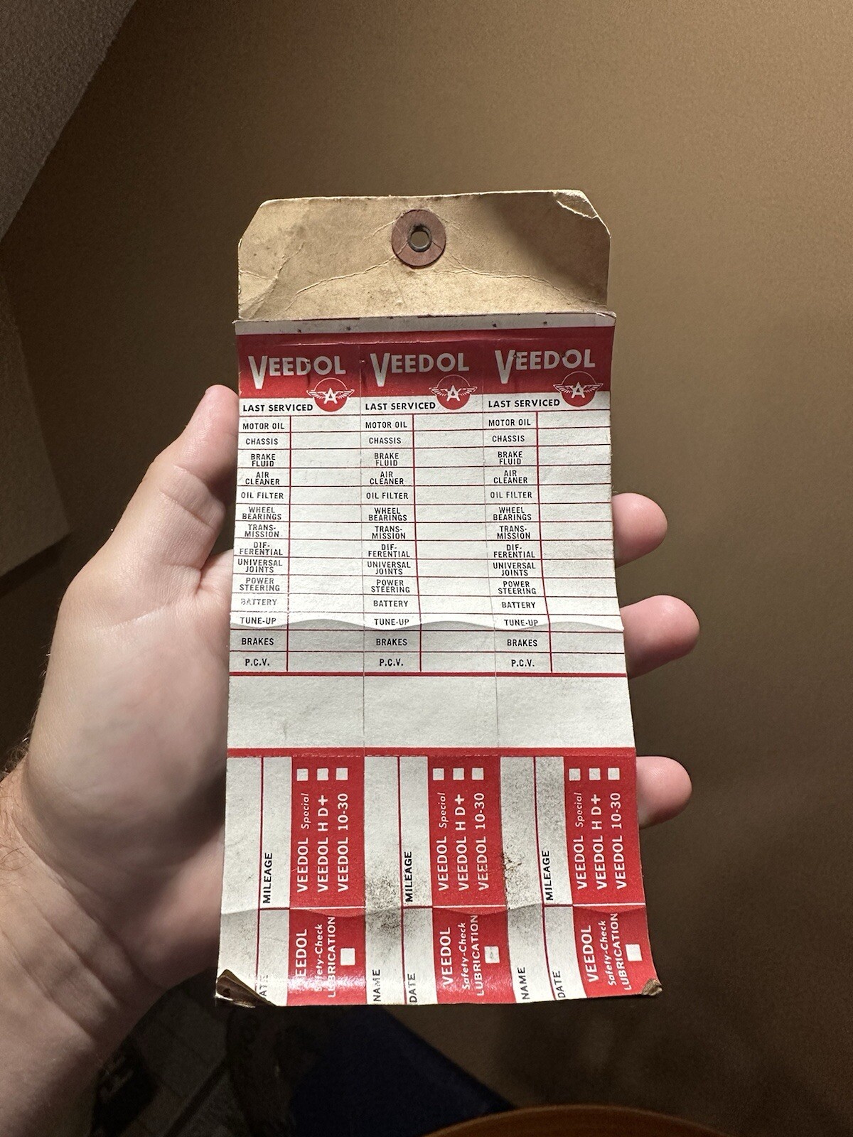 RARE VEEDOL OIL CHANGE SAFETY CHECK REMINDER BOOKLET STICKERS